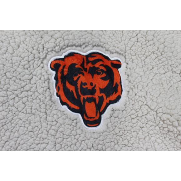 Chicago Bears Sherpa Hoodeez Wearable Blanket Hoodie OS Navy White NFL - Picture 8 of 12